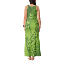 Green Gradient Polynesia Tank Maxi Dress Hawaiian Tribal Hammerhead Shark Tattoo LT14 - Polynesian Pride