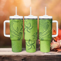 Green Gradient Polynesia Tumbler With Handle Hawaiian Tribal Hammerhead Shark Tattoo LT14 - Polynesian Pride
