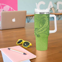Green Gradient Polynesia Tumbler With Handle Hawaiian Tribal Hammerhead Shark Tattoo LT14 - Polynesian Pride