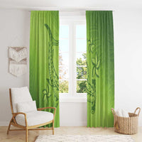 Green Gradient Polynesia Window Curtain Hawaiian Tribal Hammerhead Shark Tattoo LT14 - Polynesian Pride