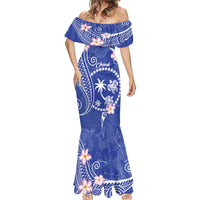 FSM Chuuk Constitution Day Mermaid Dress Frangipani Flowers Polynesian Curves Style LT14 - Polynesian Pride