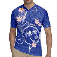 FSM Chuuk Constitution Day Rugby Jersey Frangipani Flowers Polynesian Curves Style LT14 - Polynesian Pride