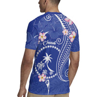 FSM Chuuk Constitution Day Rugby Jersey Frangipani Flowers Polynesian Curves Style LT14 - Polynesian Pride