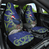 Personalized New Zealand Pukeko Christmas Car Seat Cover Meri Kirihimete Taniko Ponga Koru Blue - Polynesian Pride