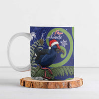 Personalized New Zealand Pukeko Christmas Ceramic Mug Meri Kirihimete Taniko Ponga Koru Blue LT14 Blue - Polynesian Pride