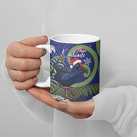 Personalized New Zealand Pukeko Christmas Ceramic Mug Meri Kirihimete Taniko Ponga Koru Blue LT14 - Polynesian Pride