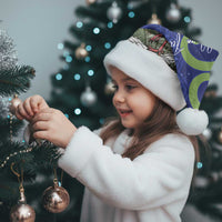 Personalized New Zealand Pukeko Christmas Santa Hat Meri Kirihimete Taniko Ponga Koru Blue - Polynesian Pride