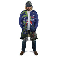 Personalized New Zealand Pukeko Christmas Cloak Meri Kirihimete Taniko Ponga Koru Blue - Polynesian Pride