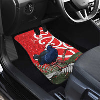 Personalized New Zealand Pukeko Christmas Car Mats Meri Kirihimete Taniko Ponga Koru Red - Polynesian Pride