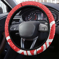 New Zealand Pukeko Christmas Steering Wheel Cover Meri Kirihimete Taniko Ponga Koru Red - Polynesian Pride