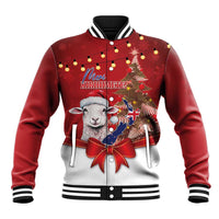 Personalized New Zealand Sheep Christmas Baseball Jacket Hipi Meri Kirihimete Silver Fern Xmas Tree - Polynesian Pride