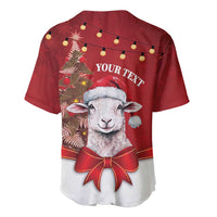Personalized New Zealand Sheep Christmas Baseball Jersey Hipi Meri Kirihimete Silver Fern Xmas Tree - Polynesian Pride