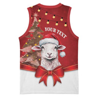 Personalized New Zealand Sheep Christmas Basketball Jersey Hipi Meri Kirihimete Silver Fern Xmas Tree - Polynesian Pride