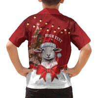 Personalized New Zealand Sheep Christmas Family Matching Long Sleeve Bodycon Dress and Hawaiian Shirt Hipi Meri Kirihimete Silver Fern Xmas Tree - Polynesian Pride