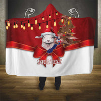 Personalized New Zealand Sheep Christmas Hooded Blanket Hipi Meri Kirihimete Silver Fern Xmas Tree - Polynesian Pride