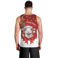 Personalized New Zealand Sheep Christmas Men Tank Top Hipi Meri Kirihimete Silver Fern Xmas Tree - Polynesian Pride