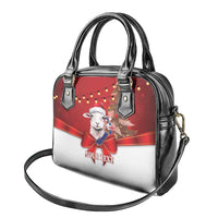 Personalized New Zealand Sheep Christmas Shoulder Handbag Hipi Meri Kirihimete Silver Fern Xmas Tree - Polynesian Pride