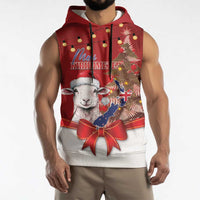Personalized New Zealand Sheep Christmas Sleeveless Hoodie Hipi Meri Kirihimete Silver Fern Xmas Tree - Polynesian Pride