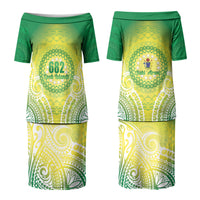 Cook Islands 682 Couples Matching Puletasi and Long Sleeve Button Shirt Kuki 'Airani Area Code Proud LT14 - Polynesian Pride
