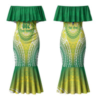 Cook Islands 682 Family Matching Mermaid Dress and Hawaiian Shirt Kuki 'Airani Area Code Proud LT14 Mom's Dress Green - Polynesian Pride