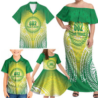 Cook Islands 682 Family Matching Off Shoulder Maxi Dress and Hawaiian Shirt Kuki 'Airani Area Code Proud LT14 - Polynesian Pride
