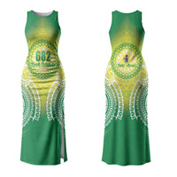 Cook Islands 682 Family Matching Tank Maxi Dress and Hawaiian Shirt Kuki 'Airani Area Code Proud LT14 Mom's Dress Green - Polynesian Pride