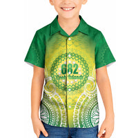Cook Islands 682 Kid Hawaiian Shirt Kuki 'Airani Area Code Proud LT14 Kid Green - Polynesian Pride