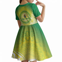 Cook Islands 682 Kid Short Sleeve Dress Kuki 'Airani Area Code Proud LT14 - Polynesian Pride