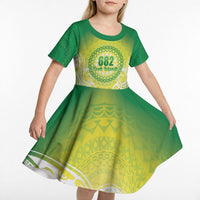 Cook Islands 682 Kid Short Sleeve Dress Kuki 'Airani Area Code Proud LT14 - Polynesian Pride