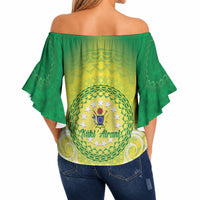 Cook Islands 682 Off Shoulder Wrap Waist Top Kuki 'Airani Area Code Proud LT14 - Polynesian Pride