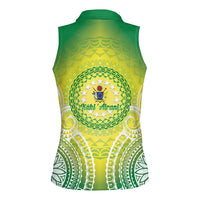Cook Islands 682 Women Sleeveless Polo Shirt Kuki 'Airani Area Code Proud LT14 - Polynesian Pride
