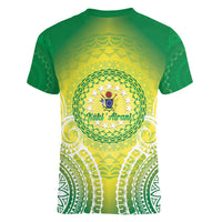 Cook Islands 682 Women V-Neck T-Shirt Kuki 'Airani Area Code Proud LT14 - Polynesian Pride