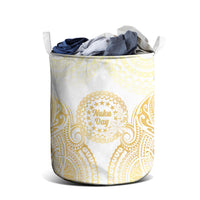 Cook Islands Gospel Day Laundry Basket Happy Nuku Day Tiare Maori Gold LT14 - Polynesian Pride