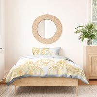 Cook Islands Gospel Day Bedding Set Happy Nuku Day Tiare Maori Gold LT14 - Polynesian Pride