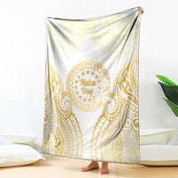 Cook Islands Gospel Day Blanket Happy Nuku Day Tiare Maori Gold LT14 - Polynesian Pride
