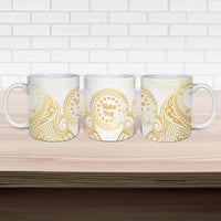 Cook Islands Gospel Day Ceramic Mug Happy Nuku Day Tiare Maori Gold LT14 - Polynesian Pride