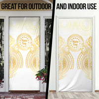Cook Islands Gospel Day Door Cover Happy Nuku Day Tiare Maori Gold LT14 - Polynesian Pride