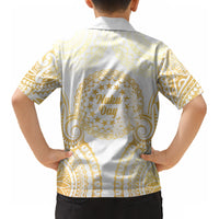 Cook Islands Gospel Day Kid Hawaiian Shirt Happy Nuku Day Tiare Maori Gold LT14 - Polynesian Pride