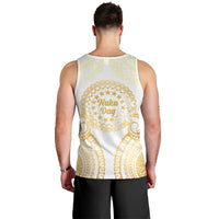 Cook Islands Gospel Day Men Tank Top Happy Nuku Day Tiare Maori Gold LT14 - Polynesian Pride