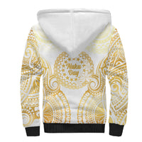 Cook Islands Gospel Day Sherpa Hoodie Happy Nuku Day Tiare Maori Gold LT14 - Polynesian Pride