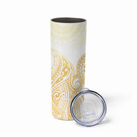 Cook Islands Gospel Day Skinny Tumbler Happy Nuku Day Tiare Maori Gold LT14 - Polynesian Pride