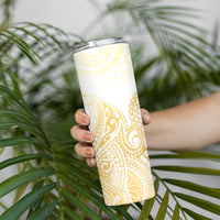 Cook Islands Gospel Day Skinny Tumbler Happy Nuku Day Tiare Maori Gold LT14 - Polynesian Pride