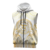 Cook Islands Gospel Day Sleeveless Zip Hoodie Happy Nuku Day Tiare Maori Gold LT14 Gold - Polynesian Pride