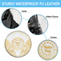 Cook Islands Gospel Day Spare Tire Cover Happy Nuku Day Tiare Maori Gold LT14 - Polynesian Pride