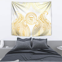 Cook Islands Gospel Day Tapestry Happy Nuku Day Tiare Maori Gold LT14 - Polynesian Pride