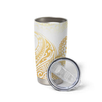 Cook Islands Gospel Day Tumbler Cup Happy Nuku Day Tiare Maori Gold LT14 - Polynesian Pride
