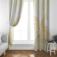 Cook Islands Gospel Day Window Curtain Happy Nuku Day Tiare Maori Gold LT14 - Polynesian Pride