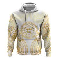 Cook Islands Gospel Day Zip Hoodie Happy Nuku Day Tiare Maori Gold LT14 Pullover Hoodie Gold - Polynesian Pride