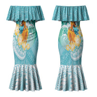 Ura Cook Islands Couples Matching Mermaid Dress and Long Sleeve Button Shirt Kuki 'Airani Traditional Dance Tropical Vibes LT14 - Polynesian Pride