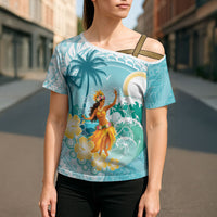 Ura Cook Islands Cross Shoulder Shirt Kuki 'Airani Traditional Dance Tropical Vibes LT14 - Polynesian Pride